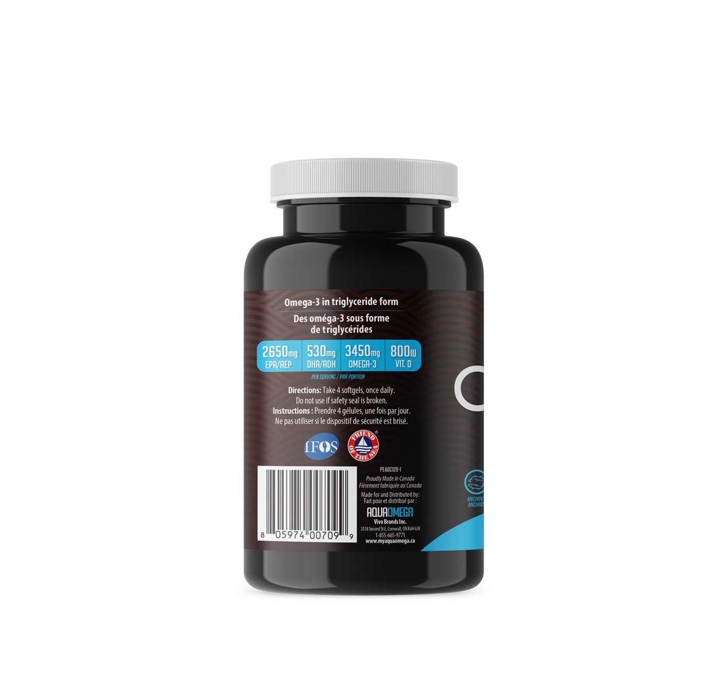 AquaOmega High EPA Omega-3 120 Softgels