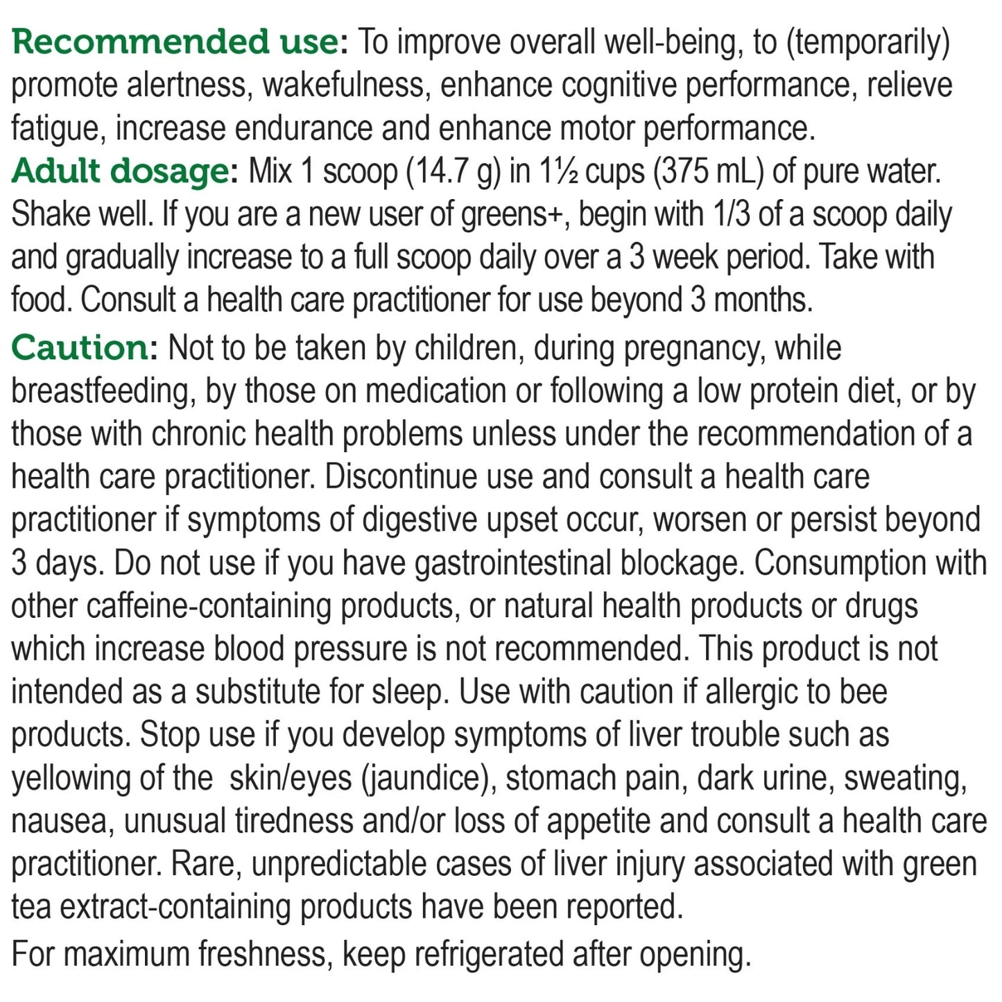 Genuine Health Greens + Extra Energy *Natural Cappuccino (441g)