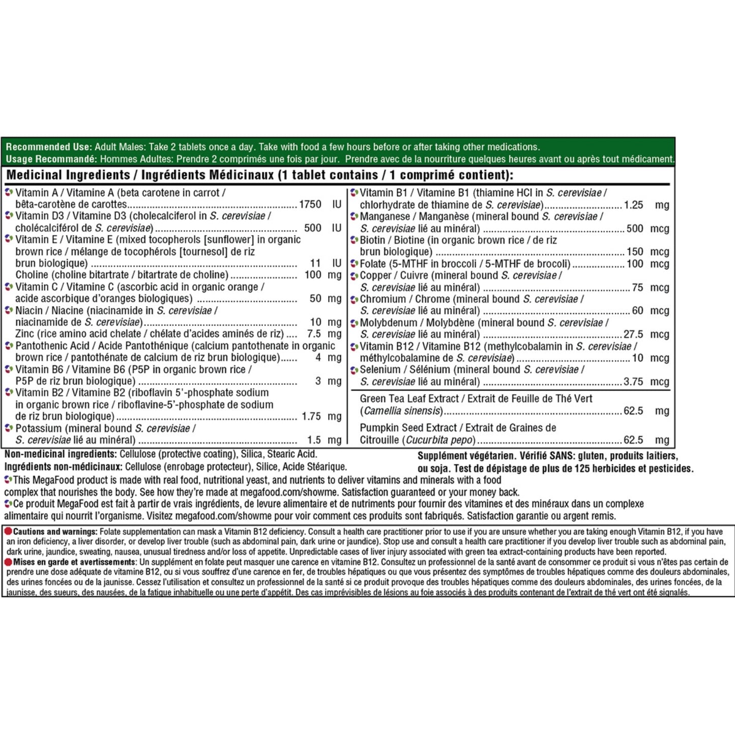 MegaFood Multi for Men 55+ 60 Tablets