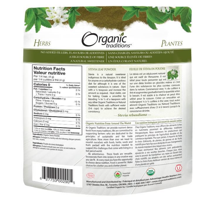 Organic Traditions Stevia Leaf Powder 100g