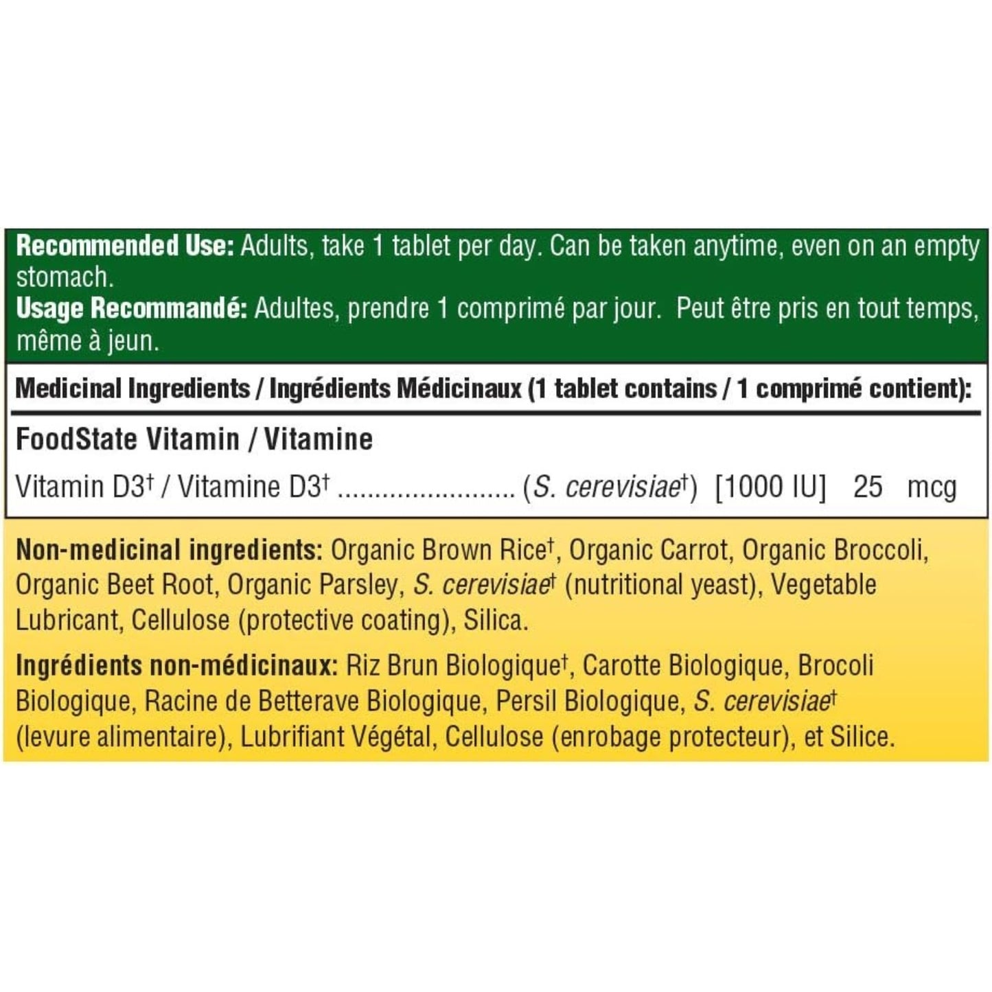 MegaFood Vitamin D3 1000 IU 72 Tablets