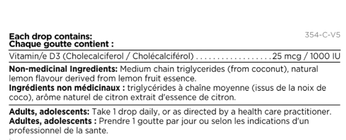 Platinum Naturals Vitamin D3 Drops 1000 IU 15ml Lemon Flavour