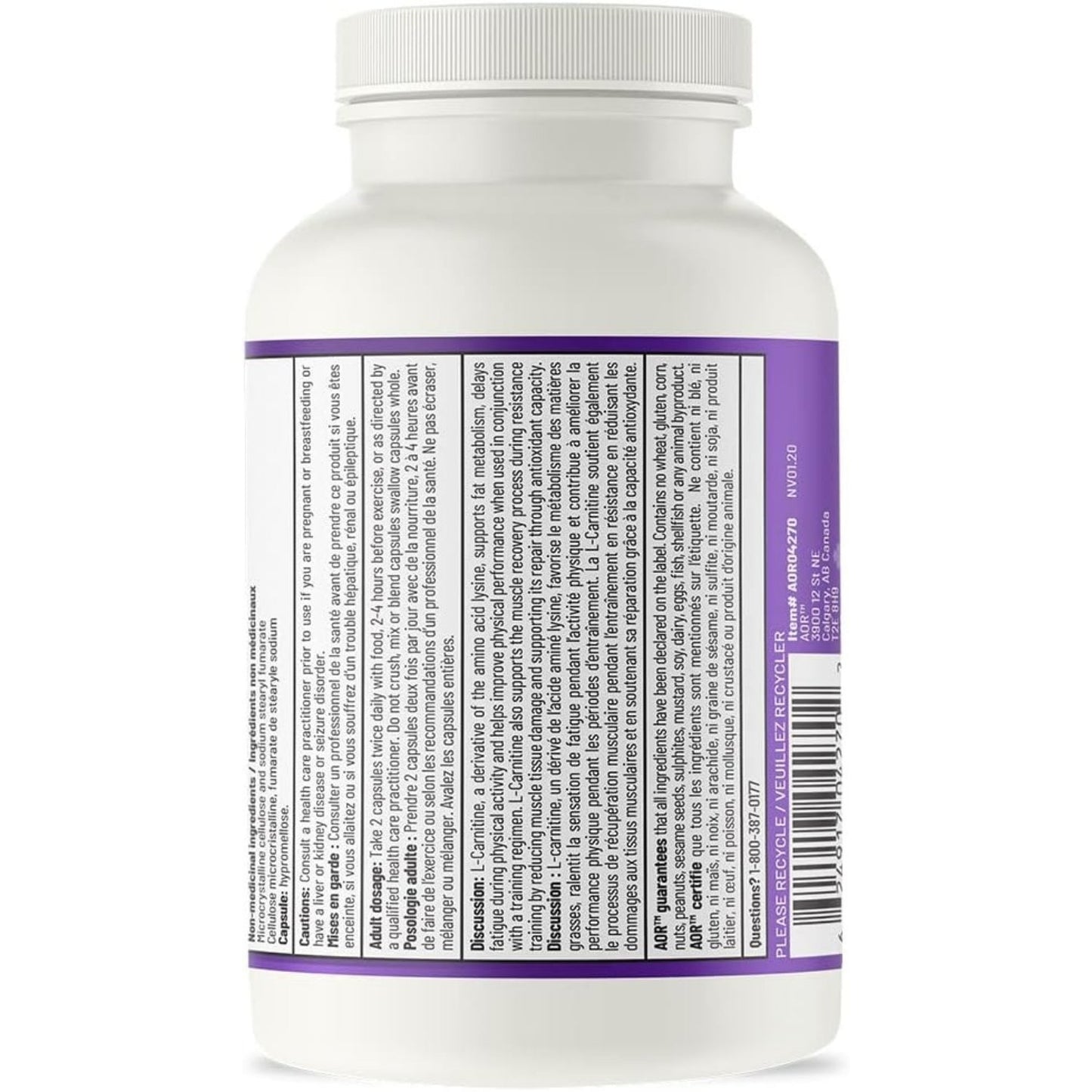 AOR L-Carnitine 120 Capsules
