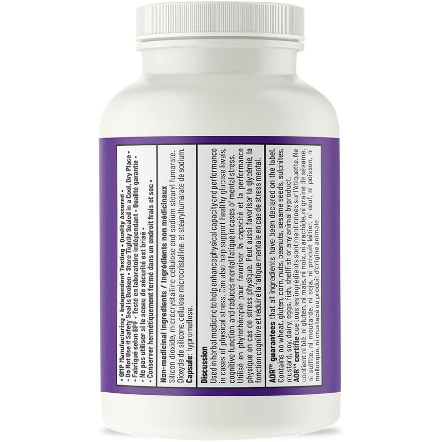 AOR Rhodiola Rosea with Ginseng 200mg 60 Capsules