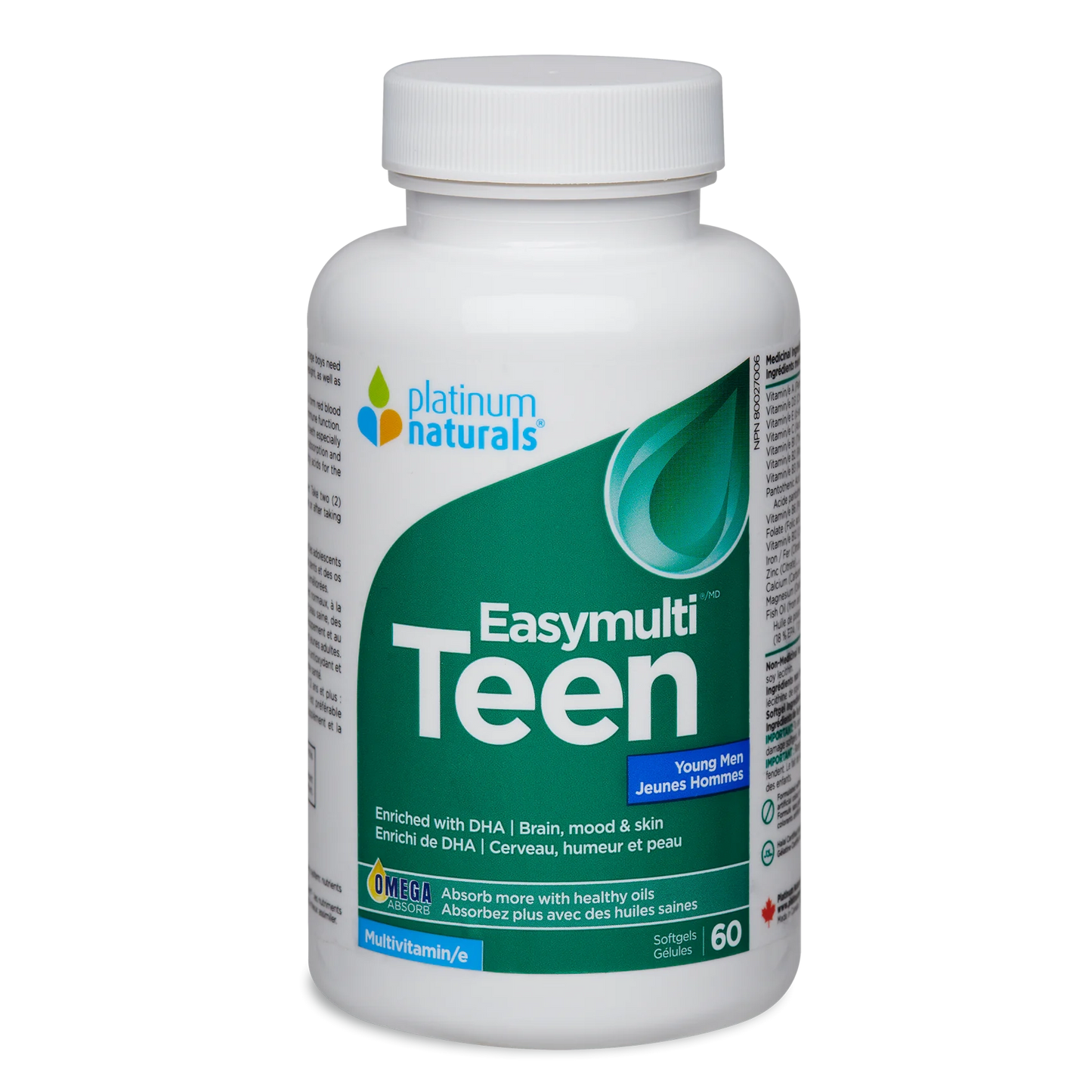 Platinum Naturals Easymulti Teen for Young Men 120 Softgels