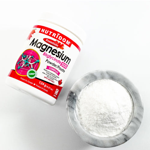 Nutridom Magnesium Bisglycinate Powder 500, 4.37 oz (124g)