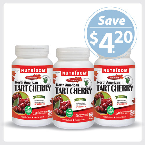 Nutridom Tart Cherry, Montmorency Whole Fruit Extract, 500 mg, 120 Veggie Capsules - 3 PACK