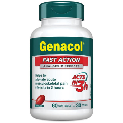 Genacol Fast Action Joint & Muscle Pain Relief Supplement | Turmeric Curcumin, Black Sesame Seed Oil, and Boswellia | Fast-Acting, Muscle, Joint, and Back Pain Relief | 60 Softgels