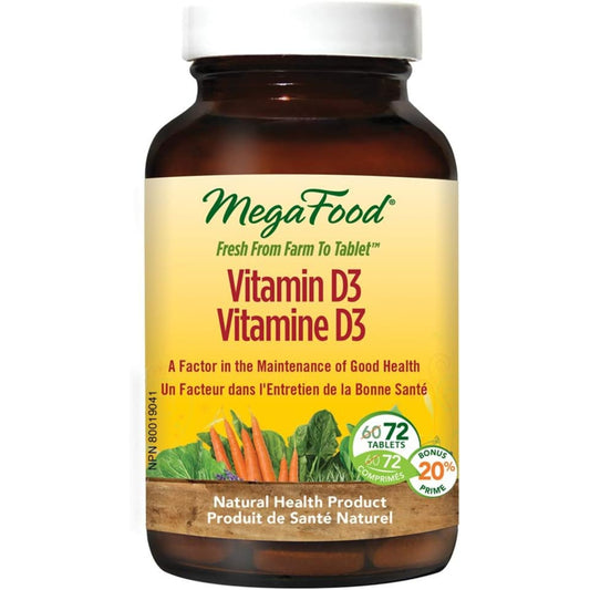 MegaFood Vitamin D3 1000 IU 72 Tablets
