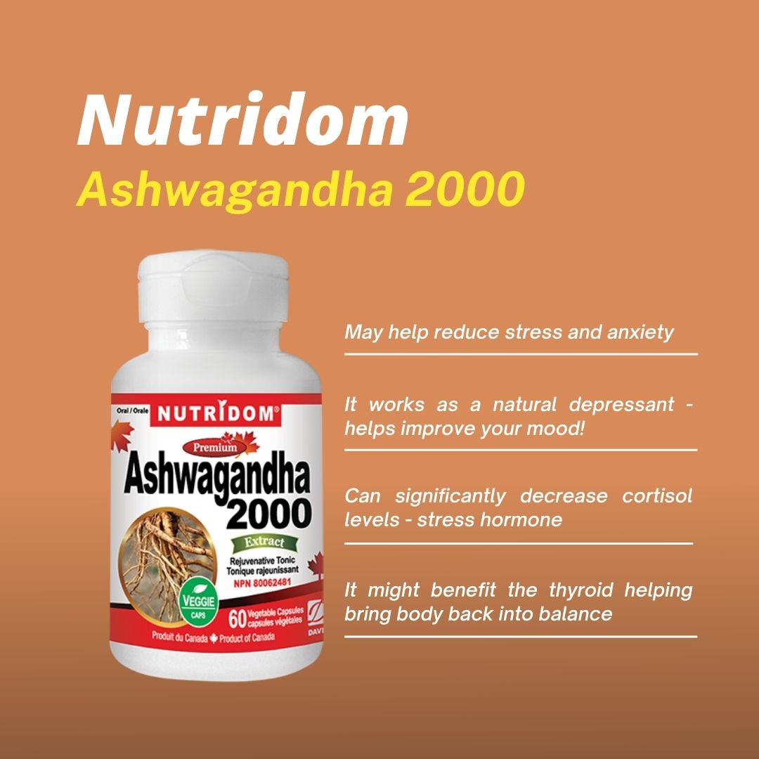 Nutridom Ashwagandha 2000, 60 Veggie Capsules