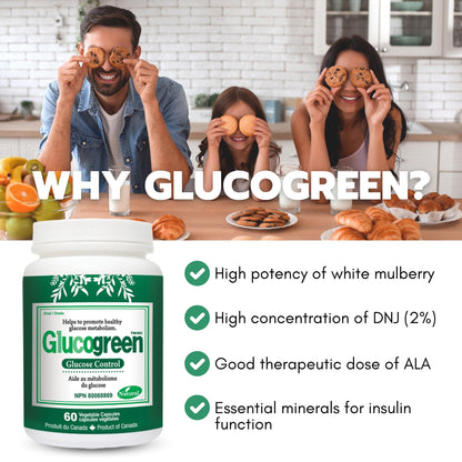 Glucogreen Glucose Control 500mg 60 Vcaps - 3Pack