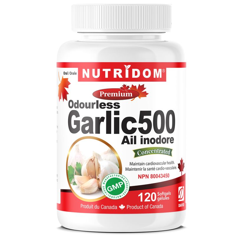 Nutridom Odourless Garlic Concentrate, 120 Softgels