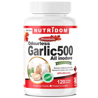 Nutridom Odourless Garlic Concentrate, 120 Softgels