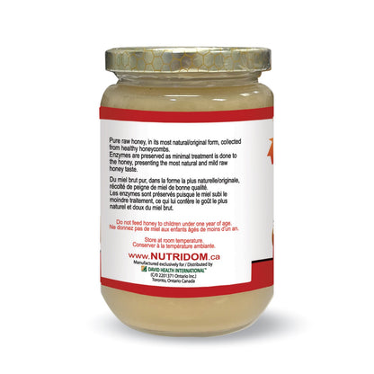 Nutridom Canadian Raw Honey, unpasteurized, 17.5 oz (500 g)