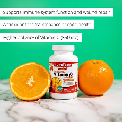 Nutridom Timed Release Vitamin C with Zinc, 60 Veggie Capsules