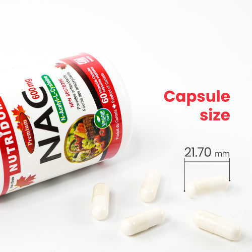 Nutridom NAC, N-Acetyl-L-Cysteine, 600 mg, 60 Veggie Capsules - 6 PACK