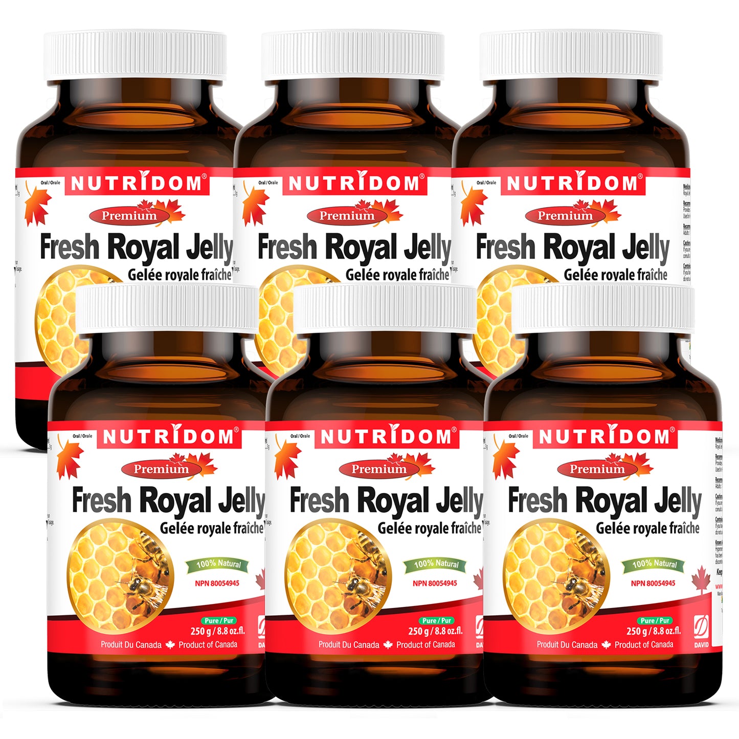 Nutridom Fresh Royal Jelly, 8.8 fl oz (250 g) - 6 PACK