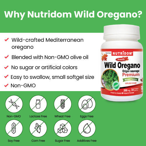 Nutridom Wild Oregano Oil, 200 mg, 30 Softgels - 6 PACK