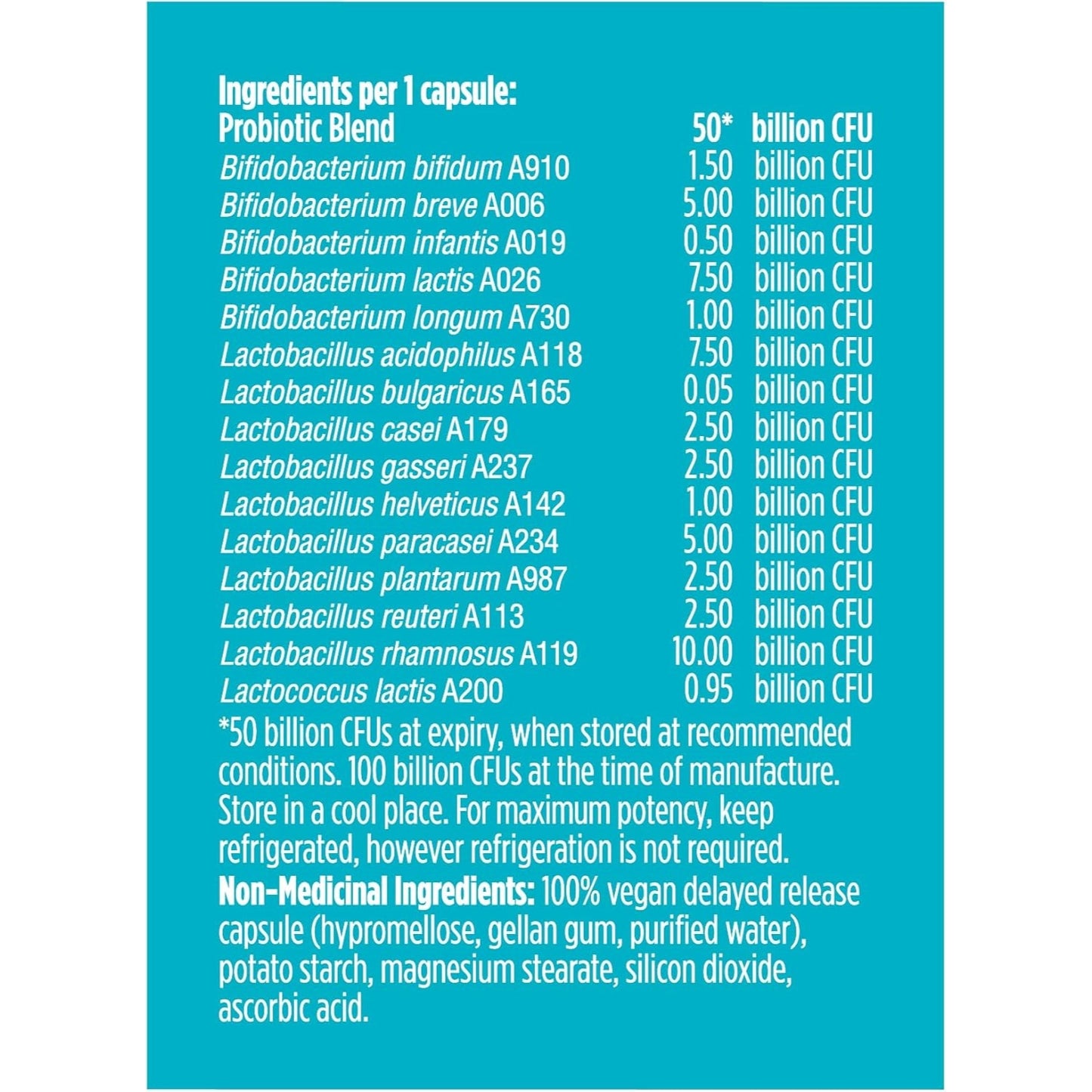 Genuine Health, Advanced Gut Health Probiotic 50 Billion CFU Daily Care Extra Strength, 60 Vegan capsules