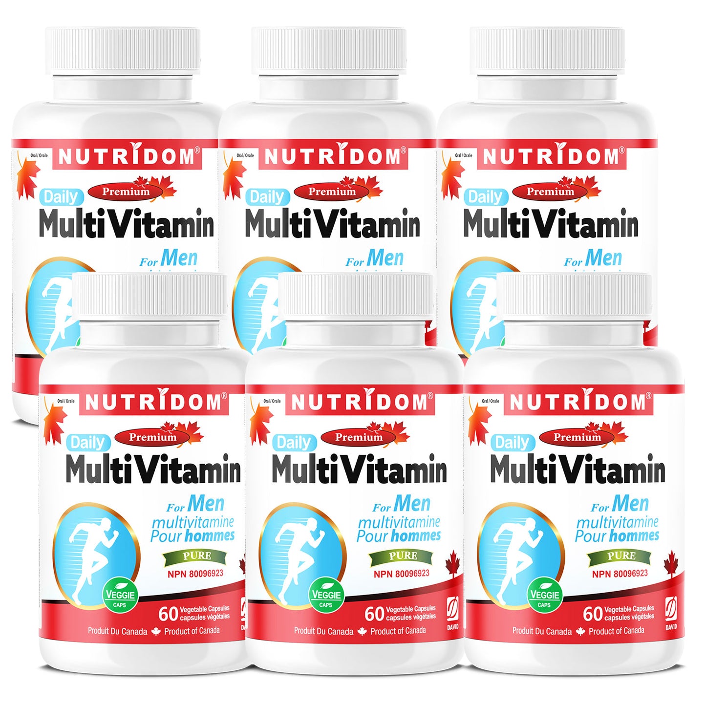 Nutridom Multivitamin for Men, 60 Veggie Capsules - 6 PACK