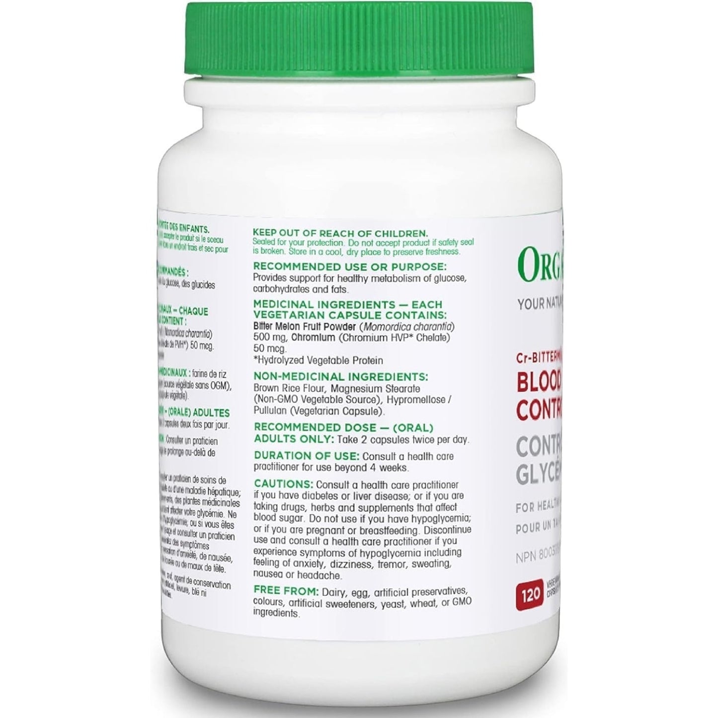 Organika Blood Sugar Control (Cr- Bittermelon) 120 Veggie Capsules
