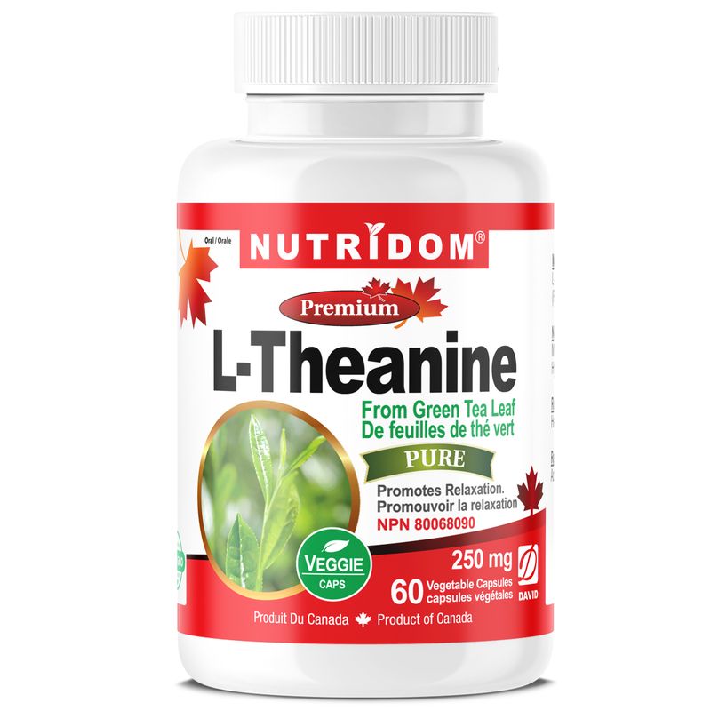 Nutridom L-Theanine from Green Tea Leaf, 250 mg, 60 Veggie Capsules