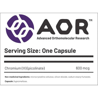 AOR Chromium Picolinate 600mcg 90 Capsules