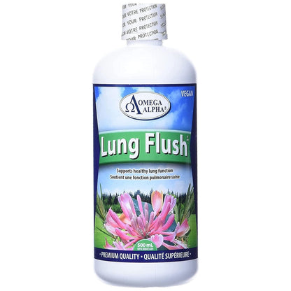 Omega Alpha Lung Flush 500 ml, Detox & Lungs Cleanser, Supports Healthy Lung Function