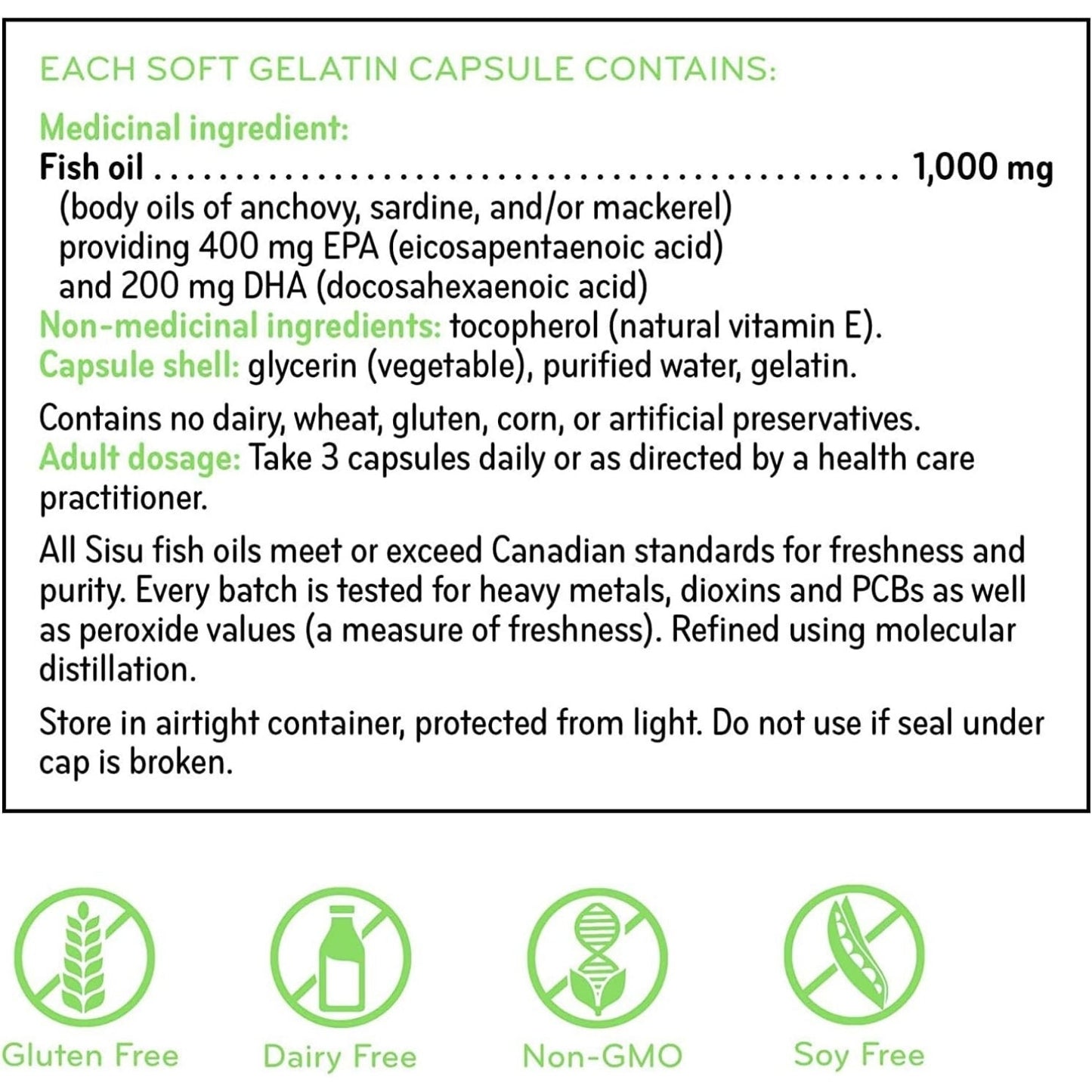 Sisu Omega 3 1000 mg 150 Softgels