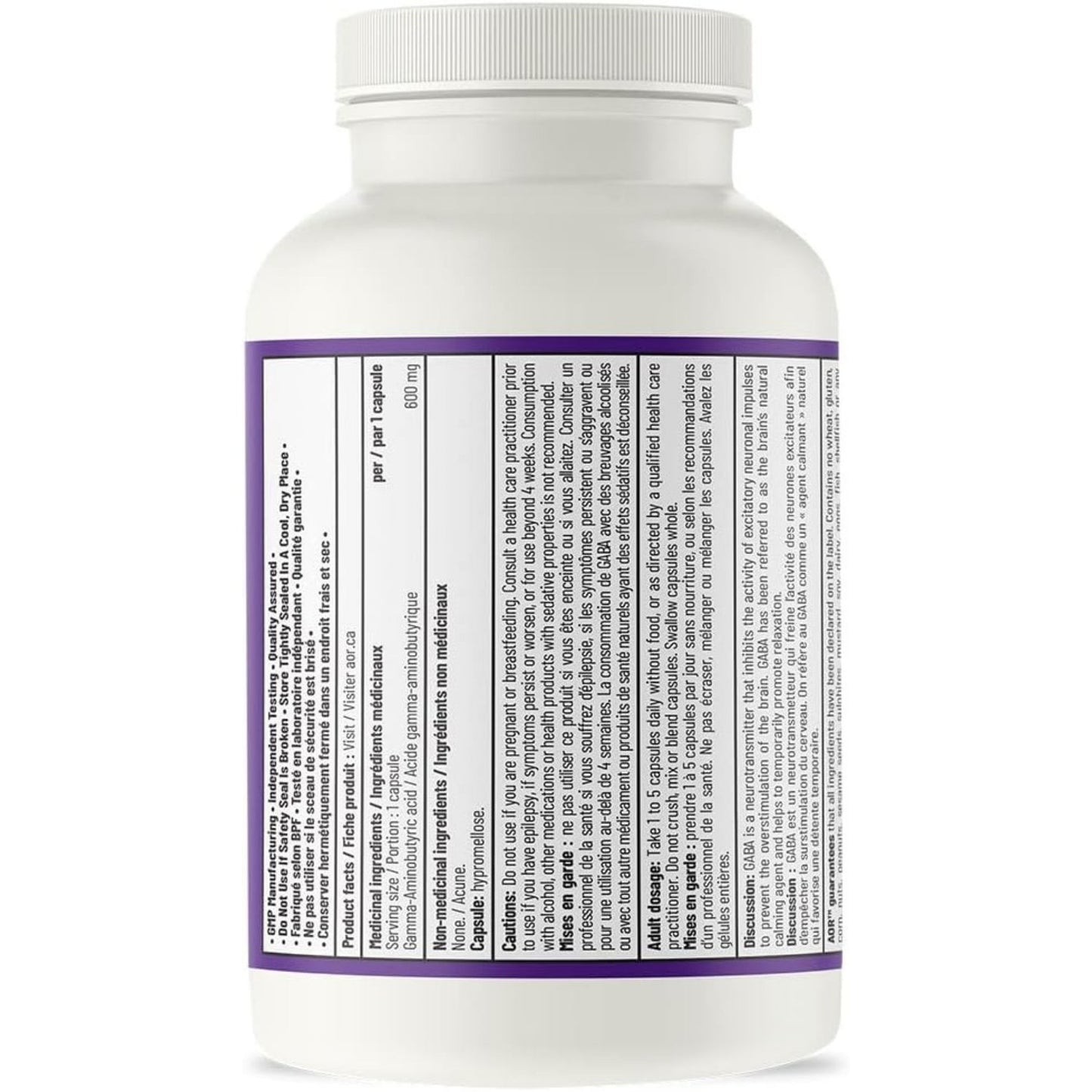 AOR GABA 600mg 120 Capsules