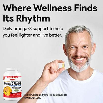 Nutridom Omega 300, Fish Oil, 1000mg, 300 Softgels
