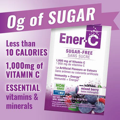 Ener-C Sugar Free 1,000mg Vitamin C Drink Mix - Mixed Berry 30 packs