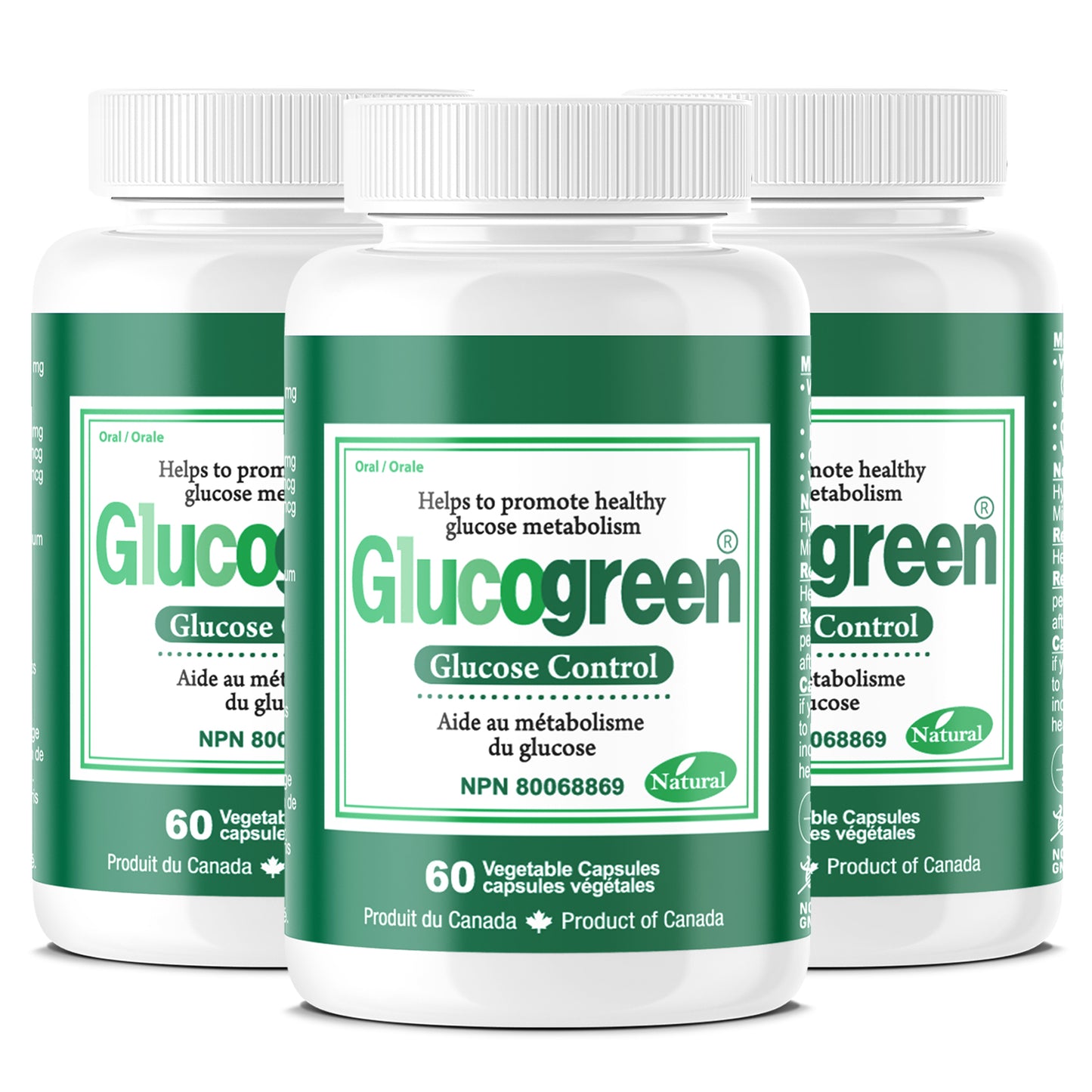 Glucogreen Glucose Control 500mg 60 Vcaps - 3Pack