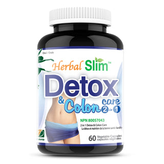 Herbal Slim Detox & Colon Care with Burdock, Calendula, Fenugreek, Green Coffee Bean and Green Tea Extract, 60 Veggie Capsules