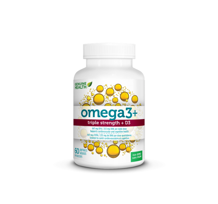 Genuine Health Omega3+ Triple Strength & D3 60 Capsules