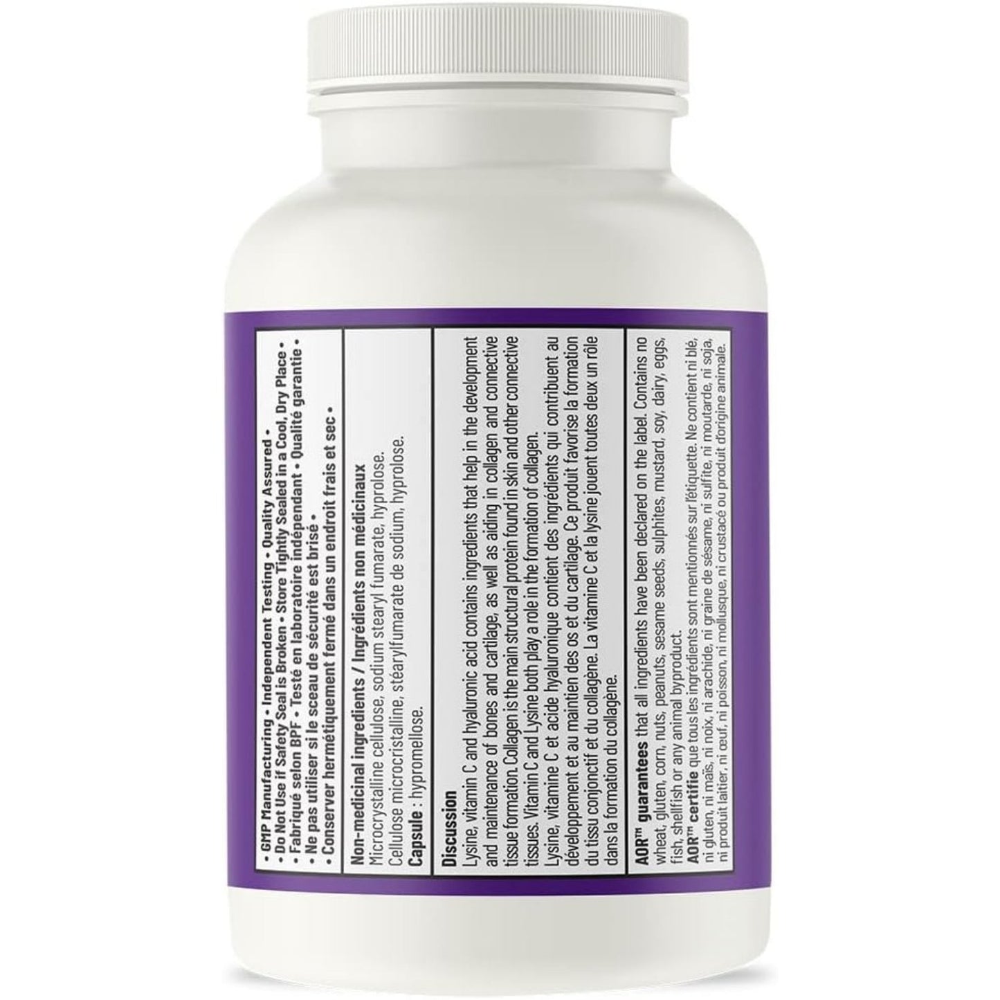 AOR Lysine, Vitamin C and Hyaluronic Acid 224mg 60 Capsules