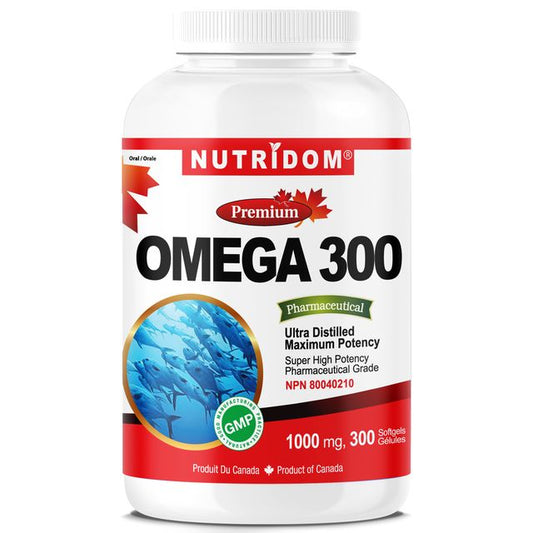 Nutridom Omega 300, Fish Oil, 1000mg, 300 Softgels