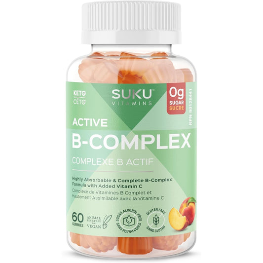 SUKU Vitamins Stress Gummy Supplement, Buh Bye Stress Sugar Free Gummies, with Lemon Balm, L-Theanine, GABA, Keto, Plant-Based, Nut-Free, Helps with Anxiety and Stress Relief, Calm Mood & Stress Support, 60 Gummies (30 Day Supply)