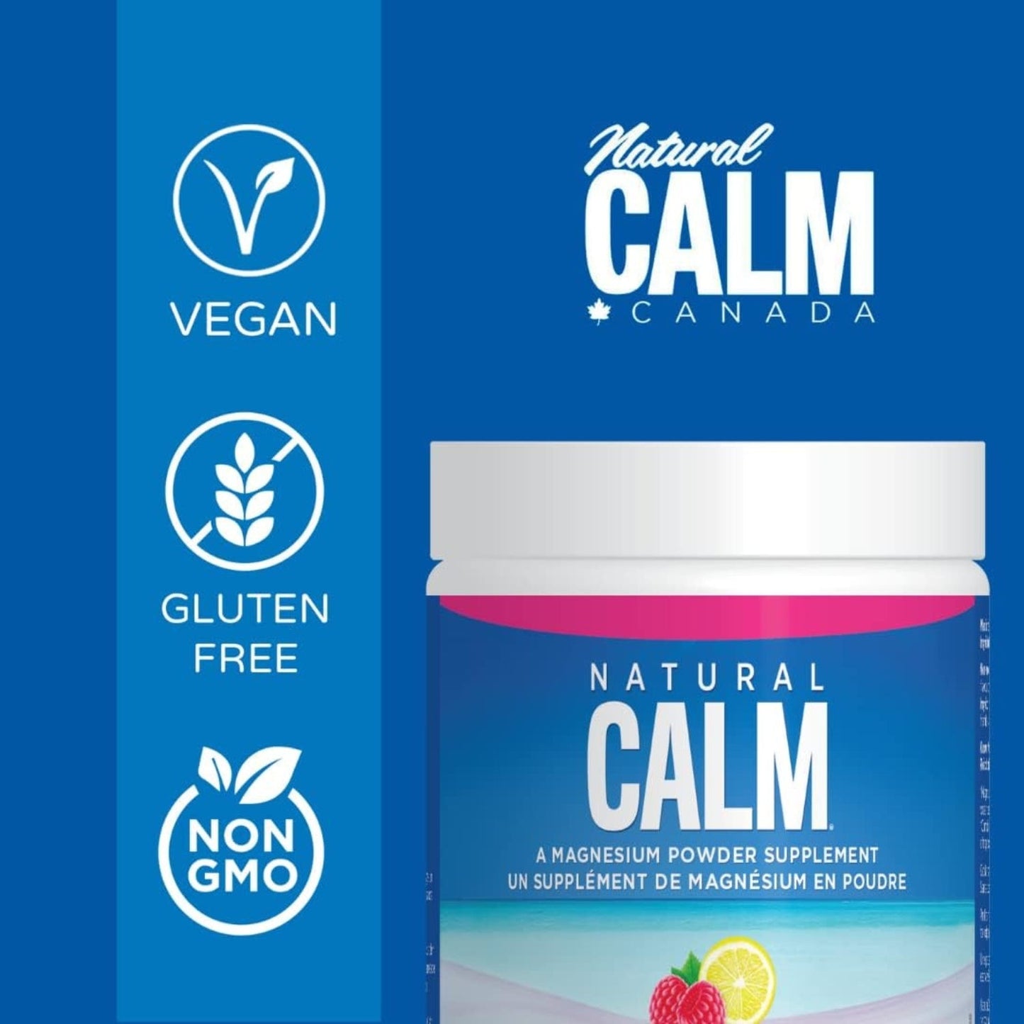 Natural Calm Magnesium Citrate Powder - Raspberry Lemon Flavour 226g