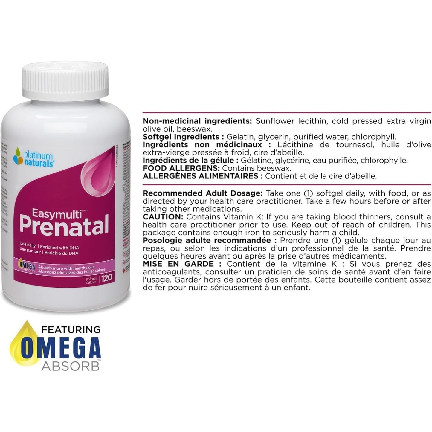 Platinum Naturals Easymulti Prenatal 120 Softgels