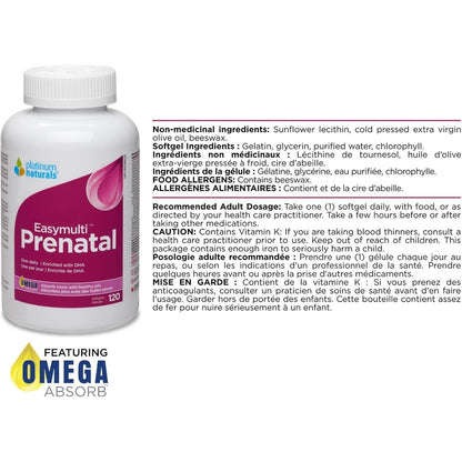 Platinum Naturals Easymulti Prenatal 120 Softgels