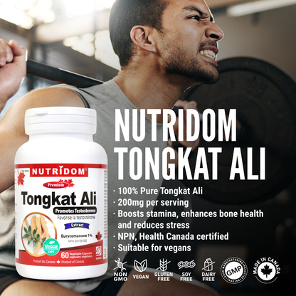 Nutridom Tongkat Ali, 200 mg, 1% Eurycomanone, 60 Veggie Capsules