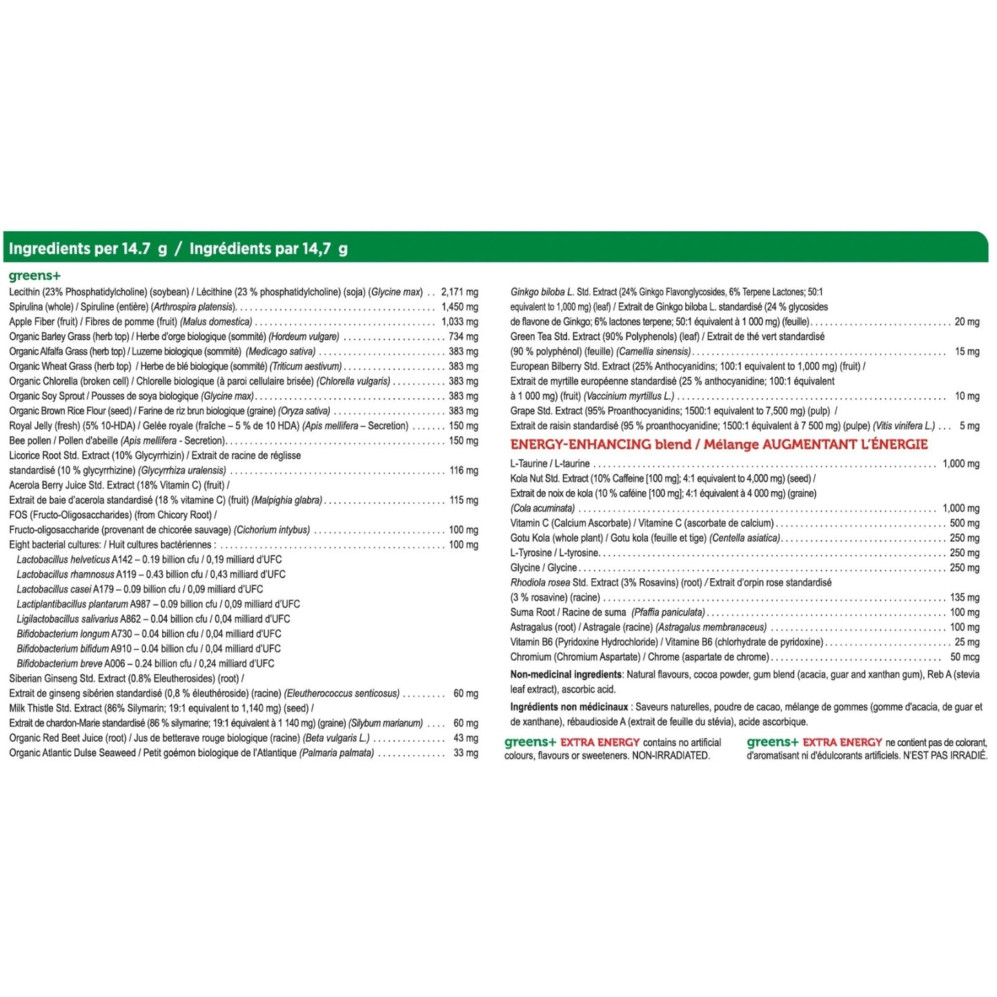 Genuine Health Greens + Extra Energy *Natural Cappuccino (441g)