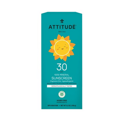 Attitude SPF30 Baby & Kids Moisturizer Mineral Sunscreen - Fragrance Free 150g