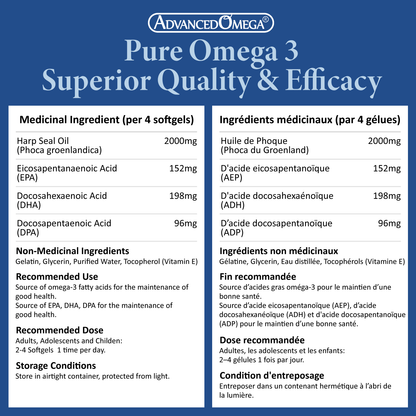 Newfoundland Harp Seal Oil, Omega-3, 500 mg, DPA, DHA, EPA, 300 Softgels