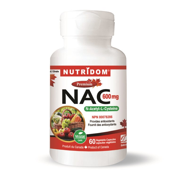 Nutridom NAC, N-Acetyl-L-Cysteine, 600 mg, 60 Veggie Capsules - 6 PACK