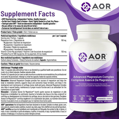 AOR Advanced Magnesium Complex 200mg 90 Capsules