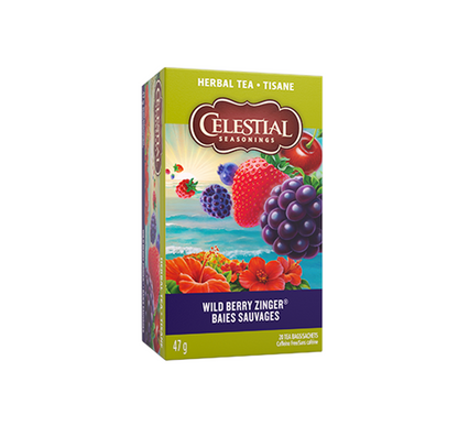 Celestial Seasoning Herbal Tea - Wild  Berry Zinger 47g (20 Tea Bags)