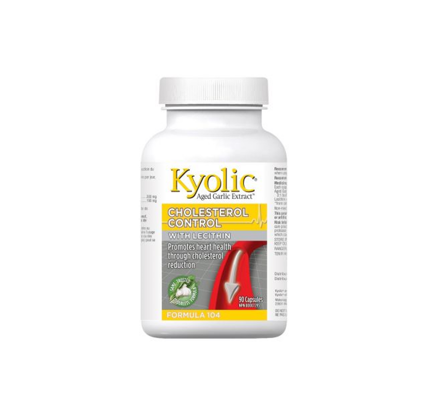 Kyolic Cholesterol Control Formula 104 with Lecithin 90 Capsules