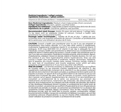 Platinum Naturals Vitamin D3 2,500IU Extra Strength 360 Softgels